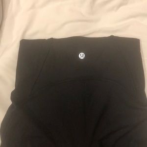 Lulu lemon crop leggings with sheer cut out size 4